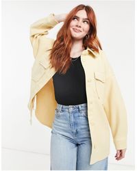 Stradivarius Recycled Polyester Shacket - Yellow