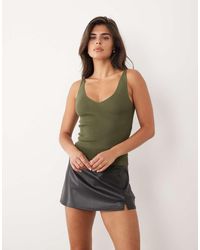 ASOS - Faux Leather Mini Pelmet Skort With Split - Lyst
