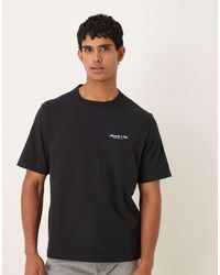 Abercrombie & Fitch - T-Shirt Premium A Maniche Corte Nera Con Logo Sul Petto - Lyst