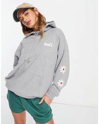 Levi's Cotton Floral Embroidered Hoodie 