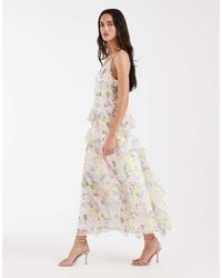 Vero Moda - Smilla Chiffon Cami Ruffle Detail Midi Dress - Lyst