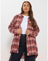 Yours Clothing - Oversized Check Shirt - Lyst