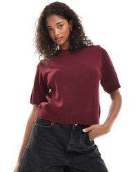 ASOS - Gebreide Top Met Halflange Mouwen - Lyst