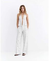 Pull&Bear - Pantalon droit à œillets - Lyst