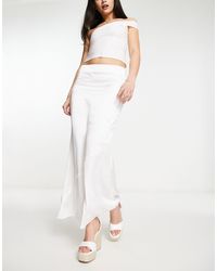 NA-KD - Falda larga blanca con detalle - Lyst
