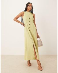 ASOS - Slash Neck Button Down Waistcoat Maxi Dress - Lyst