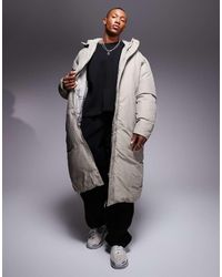 ASOS - Oversized Gewatteerd Puffer Jack Met Capuchon En Trekkoorden - Lyst