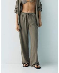 Pull&Bear - Linen Blend Trousers - Lyst