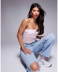 ASOS - – figurbetontes, trägerloses oberteil aus spitze - Lyst