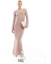 Vero Moda - Robe longue à rayures en maille côtelée ultra-douce teinte par sections - Lyst