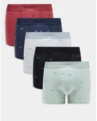 Hollister - Confezione Da 5 Paia Di Boxer Aderenti Basic Fantasia - Lyst