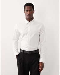 ASOS - Slim Fit Easy Iron Smart Twill Shirt - Lyst