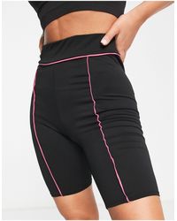 Threadbare - Fitness Gym legging Shorts With Contrast Piping - Lyst
