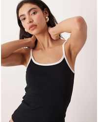 ASOS - Contrast Binding Scoop Detail Vest - Lyst