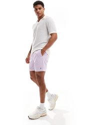 Polo Ralph Lauren - Prepsters - pantaloncini lilla a coste con logo iconico - Lyst