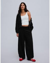Bershka - Barrel Fit Plush Trousers - Lyst