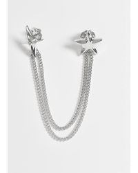 ASOS - Star And Chain Collar Tip Brooch - Lyst