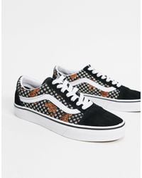 vans old skool checker floral