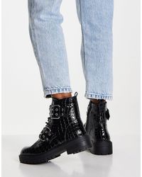 Damen Stiefeletten Plateau Boots Profil-Sohle Blockabsatz Schuhe 899731 New Look Damen Stiefeletten Plateau Boots Profil-Sohle Blockabsatz Schuhe 899731 New Look
