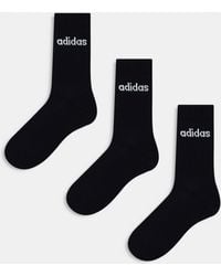 adidas Originals - Adidas Training 3-Pack Linear Logo Crew Socks - Lyst
