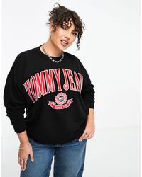 Tommy Hilfiger - Plus Varsity Logo Crew Neck Sweater - Lyst