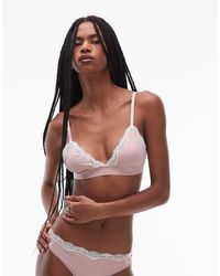 Tommy Hilfiger - Sujetador Pastel Triangular Sin Forro Con Ribete De Encaje De - Lyst