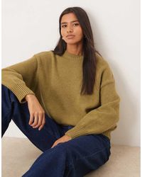 Mango - Crew Neck Chunky Sweater - Lyst