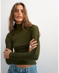 TOPSHOP - X Cara Seamed Long Sleeve T-shirt - Lyst