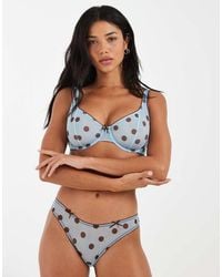 ASOS - Fuller Bust Astrid Sheer Mesh Polka Dot Underwire Bra - Lyst