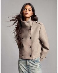 Bershka - Felt-effect Double-breasted Jacket - Lyst