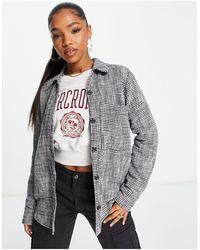 Abercrombie & Fitch - – langärmliges oversize-hemd aus tweed - Lyst