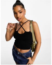 ASOS - Knitted Cami With Crossover Strap - Lyst