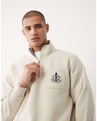 Abercrombie & Fitch - Quarter Zip Sweatshirt With Embroidered Pocket - Lyst
