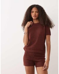Mango - Madeana Short Sleeve Knitted Top Co-ord - Lyst