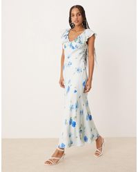 Nobody's Child - Abelia - robe mi-longue avec volants aux épaules - fleuri - Lyst