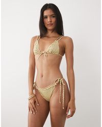 ASOS - Dottie Frill Detail Tie Side Bikini Bottom - Lyst