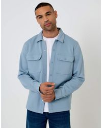 Threadbare - Cotton Blend Popper Fastening Pique Overshirt - Lyst