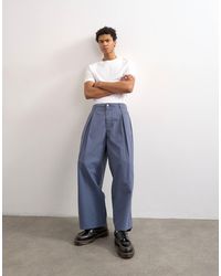 TOPMAN - Pleated Balloon Fit Canvas Trouser With Seam Detail - Lyst