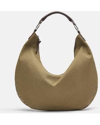 Pull&Bear - Borsa Shopping Grigio/Cammello Con Borchie Ad Anello - Lyst