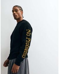 No Problemo - Cotton Wool Mix Knitted Jumper With Large Sleeve Logo - Lyst