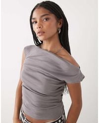 Weekday - Semi Sheer Drape Neck Top - Lyst