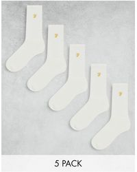 Farah - Confezione da 5 paia di calzini bianchi - Lyst