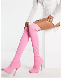 Public Desire - Bubbles Over The Knee Knitted Stiletto Boots - Lyst