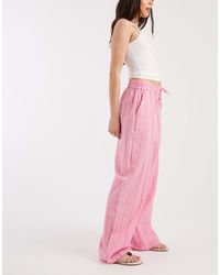Vero Moda - – gestreifte hose aus baumwoll-seersucker - Lyst