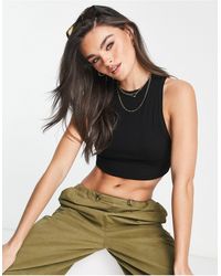 ASOS - Racer Crop Top With Seam Detail - Lyst