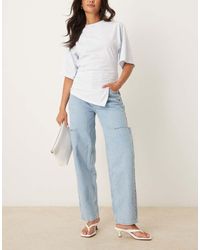 ASOS - High Waisted Barrel Jean With Thigh Rips - Lyst