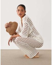 ASOS - Beach Crochet Wide Leg Pants - Lyst