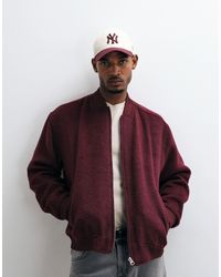 ASOS - Oversized Wool Look Bomber - Lyst
