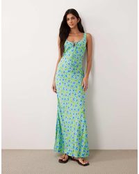ASOS - Scoop Neck Tie Front Midi Dress - Lyst