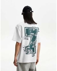 Bershka - T-Shirt Met Korte Mouwen En Print - Lyst